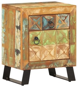 vidaXL Mesa de cabeceira 40x30x50 cm madeira recuperada maciça