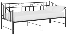 Estrutura sofá-cama de puxar 90x200 cm metal preto