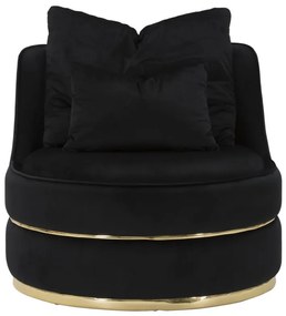 POLTRONA PARIS Ø 84X72 CM PRETO E DOURADO