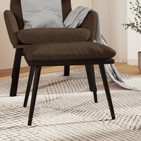vidaXL Apoio de pés 45x29,5x35 cm tecido/couro artificial castanho