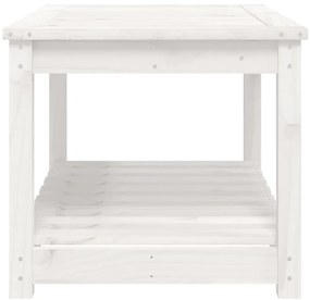 Mesa de jardim 82,5x50,5x45 cm madeira de pinho maciça branco