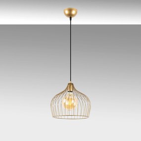 Candeeiro de Teto Bek – Ouro Brilhante – 30 x 30 x 121 cm