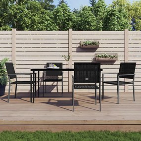 vidaXL 5 pcs conjunto de jantar p/ jardim vime PE e aço
