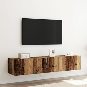 Cabinetes de TV vidaXL com luzes LED 2 pcs Madeira Antiga 80x35x31 cm