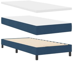 Cama Box Spring com Colchão Azul 90x200 cm Tecido