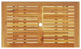 Conjunto de Jantar de Jardim Manual 5 pcs Madeira Natural Médio
