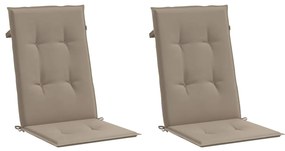 Almofadões cadeiras altas jardim 2 pcs tecido cinza-acastanhado
