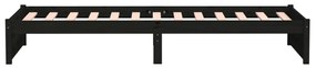 Estrutura de cama solteiro 90x190 cm madeira maciça preto