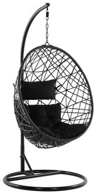Cadeira suspensa em rattan preto com suporte ALATRI Beliani