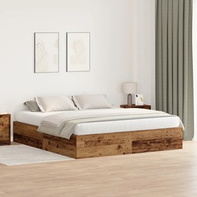 Estrado de Cama com Arrumação Madeira Velha 180x200 cm Madeira Engenhe