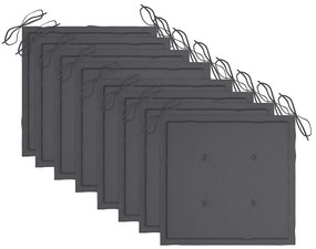 Cadeiras de jardim dobráveis 8 pcs c/ almofadões acácia maciça