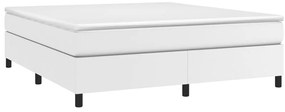 Estrutura de cama 160x200 cm couro artificial branco