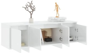 Móvel p/ TV 120x30x40,5 cm derivados madeira branco brilhante