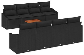 Conjunto de Sofá de Jardim 7 pcs Preto 55 x 55 x 37 cm