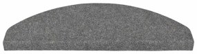 Tapetes de escada adesivos 30 pcs 65x22,5x3,5 cm cinzento