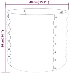 Vaso/floreira de jardim aço revestido a pó 40x40x36 cm verde