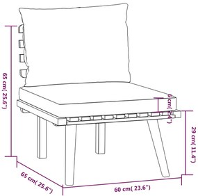 11 pcs conjunto lounge de jardim com almofadões acácia maciça