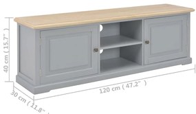 Móvel de TV 120x30x40 cm madeira cinzento