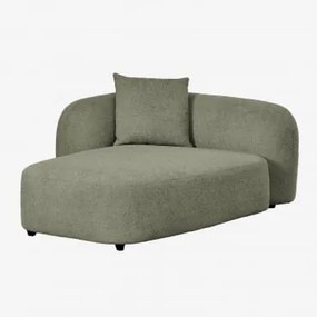 Chaise Longue Esquerdo Para Sofá Modular Em Chenille Coco Tecido Chenille Verde Sálvia - Sklum