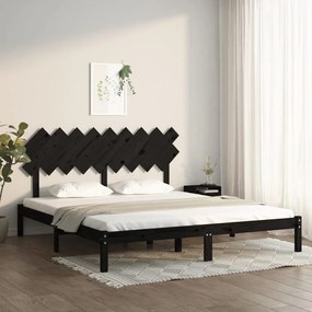 Estrutura de cama super king 180x200 cm preto madeira maciça