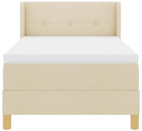 Cama Box com Colchão em Creme, 80 x 200 cm