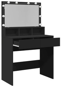 Toucador com LED 80x41x134,5 cm preto