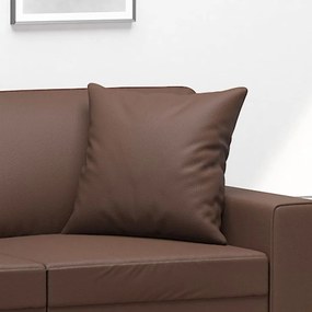 Almofadas decorativas 2 pcs 40x40 cm couro artificial castanho