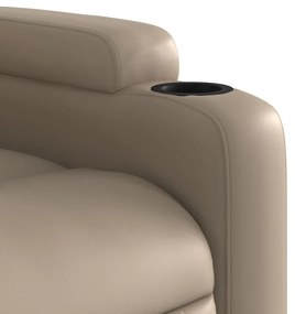 Poltrona reclinável elevatória couro artificial cor cappuccino