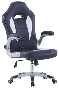 vidaXL Cadeira de gaming couro artificial preto