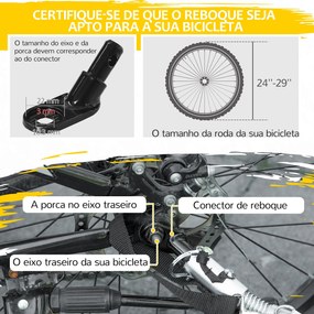 HOMCOM Reboque de Bicicleta para Crianças acima de 18 Meses Reboque de