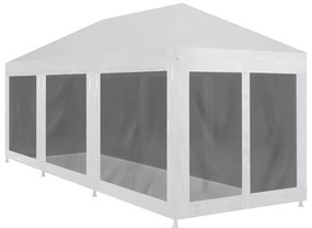 Tenda para festas com 8 paredes laterais em rede 9x3 m