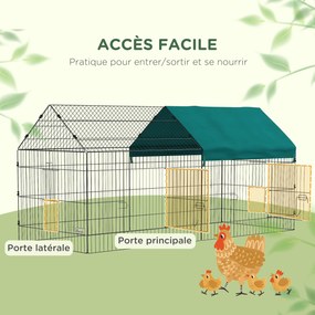 Parque modular 220 L x 85 L x 103 A cm em aço com lona para coelhos, roedores e pequenos animais, para interior e exterior, verde, preto