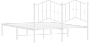 Estrutura de cama com cabeceira 150x200 cm metal branco