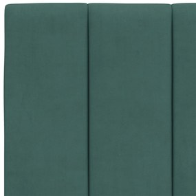 Estrutura de cama c/ cabeceira 140x200 cm veludo verde-escuro