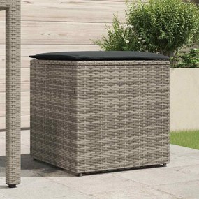 Caixa de Armazenamento Externa Cinza e Cinza Escuro Rattan Grande