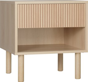 Mesa de Cabeceira com Gaveta e Prateleira Aberta Estilo Moderno para Quarto 47x47x50 cm Madeira