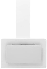 Exaustor de parede 60cm aço inoxidável e vidro temperado branco