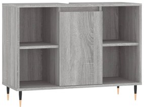 3 pcs Conjunto móveis casa de banho madeira proc. cinza sonoma