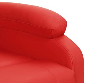 Poltrona de massagens elevatória couro artificial vermelho