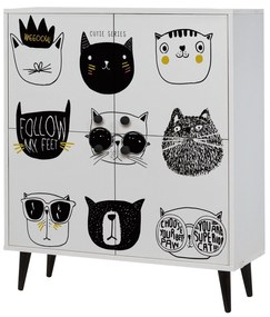 Armário Multiuso Multilux – Branco, Preto, Amarelo – 95x111x36 cm