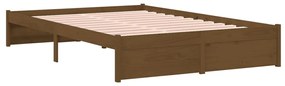 Estrutura cama pequena de casal 120x190 cm madeira castanho-mel
