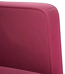 Poltrona com apoio de braços 53 cm veludo vermelho tinto