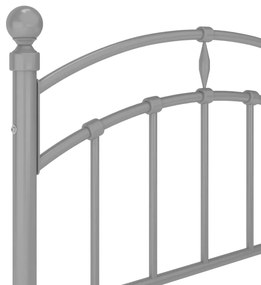 Estrutura de cama 100x200 cm metal cinzento
