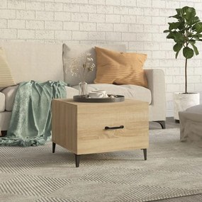vidaXL Mesa de centro com pernas de metal 50x50x40 cm carvalho sonoma