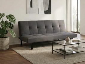 Sofá-cama Dallas 1710, Número de lugares: 3, Indisponível, Cinzento escuro, Preto, 80x180x87cm, 30 kg, Pernas: Metal