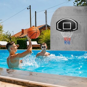 Conjunto de cesto de basquetebol montar na parede com tabela inquebrável 72 x 45,5 cm Rede Acessórios completos Preto