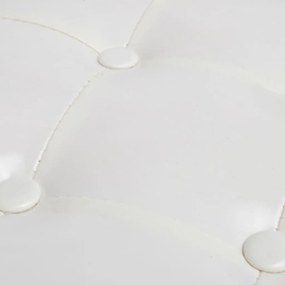 Poltrona com apoio de pés couro artificial branco