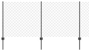 vidaXL Cerca com Postes Cinzeto 1 x 25 m Aço