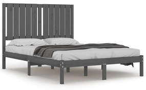 Estrutura de cama 120x200 cm madeira de pinho maciça cinzento