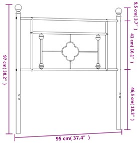 Cabeceira de cama 90 cm metal preto